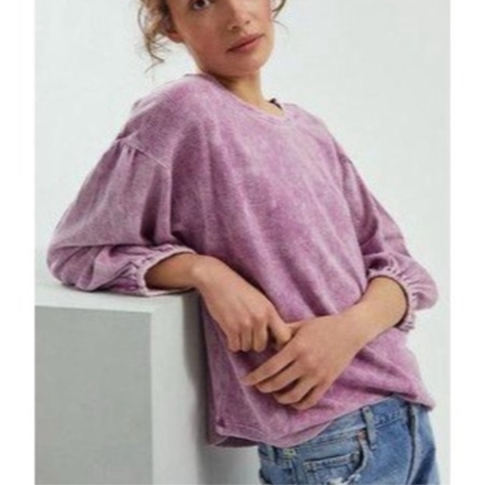 Pilcro Anthropologie Tie Dye Thermal Top-3/4 Sleeves
